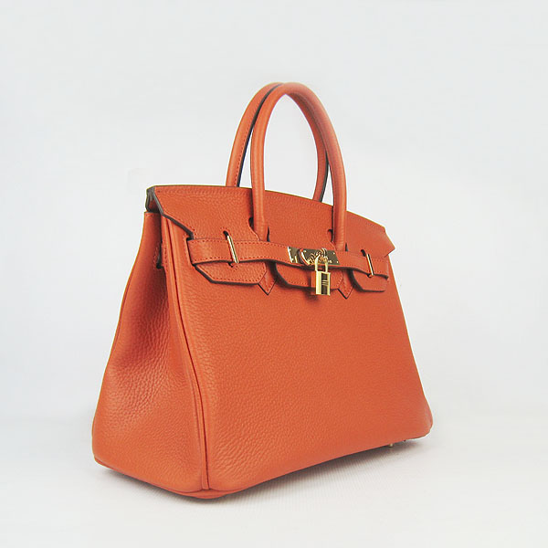 Replica Hermes Birkin 30CM Togo Leather Bag Orange 6088 On Sale